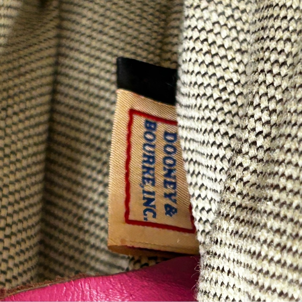 Dooney & Bourke Cream and Pink DB Monogram Tote Pink Leather Trim - Picture 8 of 16